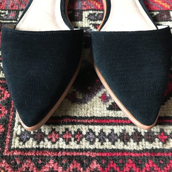 Madewell Arielle Black Suede D’Orsay Flats with Ankle Ties - Picture 5 of 6